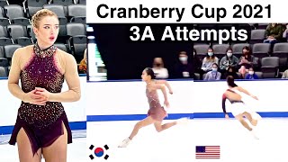 Cranberry Cup 2021  Ladies Triple Axel Attempts [upl. by Rehtnug]