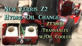 Hydro Oil Change on Ferris SRS Z2  ZT3800 Transaxles w Oil Cooler [upl. by Fortna]