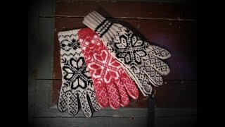 How to knit fingers on norwegian selbu gloves step by step [upl. by Avin]