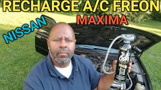 RECHARGE AC FREON IN YOUR NISSAN MAXIMA recharge freon first take car review nissan maxima [upl. by Fleta]