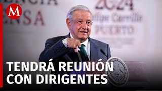 AMLO se va a reunir con 100 dirigentes sindicales para favorecer cambios en los salarios [upl. by Cirdec]