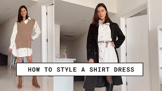 5 Outfits 1 Shirt Dress  Different Ways To Wear A Shirt Dress [upl. by Tenom]