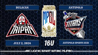 Junior MPBL Season 2  Bulacan JT Taipan VS Antipolo JY Titans  16U [upl. by Nivlad]