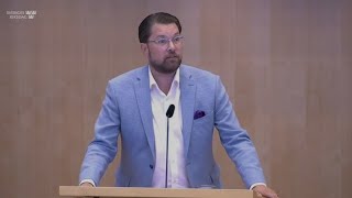 Riksdagsdebatt mellan Magdalena Andersson S och Jimmie Åkesson SD 22 maj 2024 [upl. by Notluf]