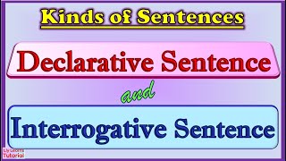 SENTENCE  Kinds of Sentences  Declarative and Interrogative Sentences  Liy Learns Tutorial [upl. by Melitta]