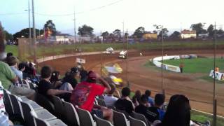 Craig Stevenson tire into crowd BIS Brisbane speedway [upl. by Rosemarie880]