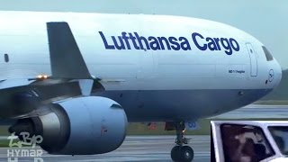 Lufthansa MD11 Waving Pilots Big Jets Up Close Manchester Airport UK PIA 777 Virgin 747 [upl. by Ahseit772]