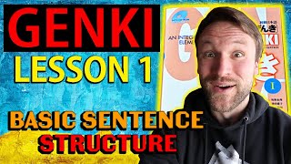 GENKI LESSON 1  BASIC JAPANESE SENTENCE STRUCTURE  X は Y です [upl. by Schlessel]