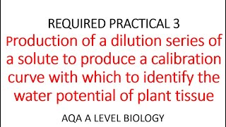 REQUIRED PRACTICAL 3 OSMOSIS  AQA A LEVEL BIOLOGY [upl. by Pawsner]