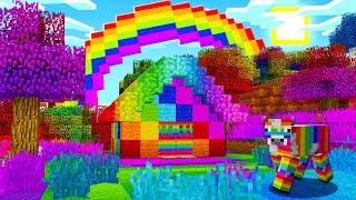 HOW TO MAKE A RAINBOW MINECRAFT WORLD IN POCKET EDITION [upl. by Wallach]