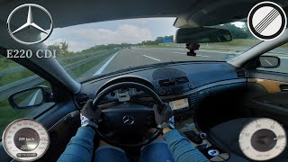 MercedesBenz W211 E220 CDI 170 HP Top Speed Drive on Autobahn POV [upl. by Riba]