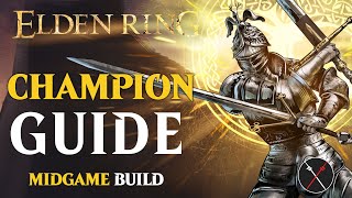 Elden Ring Strength Power Stance Build Guide  How to Build a Champion Level 50 Guide [upl. by Keslie607]