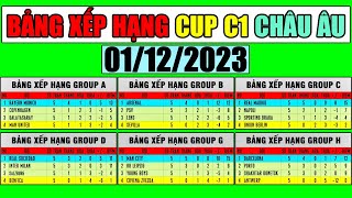 Bảng Xếp Hạng Vòng Bảng Cup C1 Châu Âu  Cập Nhật 1122023  Arsenal Real Madrid Bayern Top 1 [upl. by Penni]