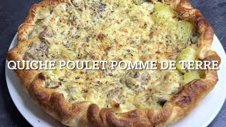 Quiche au poulet pomme de terre  tarte feuilletée poulet [upl. by Jutta]