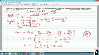 4 bit DAC Numerical  MEX  TE MECH  SPPU  2015 Course [upl. by Yreffeg]