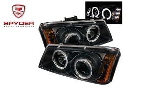 Spyder  Chevy Silverado 150025003500 0306 Projector Headlights  CCFL HaloAmber ReflectorBlack [upl. by Einittirb]