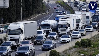 Retenciones de más de 50km en la AP7 por la operación salida de Semana Santa en Catalunya [upl. by Aneehsyt]