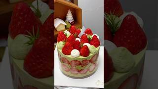 Immersive cake making  Strawberry pistachio crisp cake tutorial ❗️ Immersive cake making Cake [upl. by Sibylle]