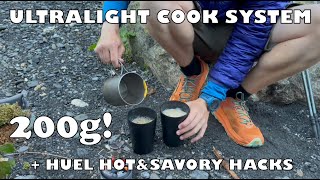 My ultralight 200g cook system  Huel hot amp savoury hiking hacks [upl. by Elokin712]