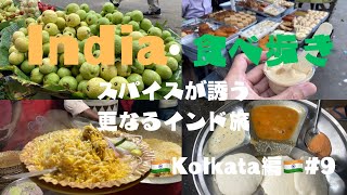 インド食べ歩きin Kolkata食堂から屋台まで何でもスパイス王国。インド 屋台料理 コルカタ 旅行vlog [upl. by Launamme]