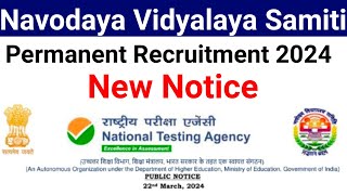 NVS PERMANENT RECRUITMENT NEW NOTICE 2024 I APPLY ONLINE NOW I ALL INDIA PERMANENT CENTRAL GOVT JOBS [upl. by Glavin832]