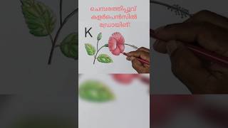 AMAZING LETTER ART Hibiscus with K mohantanur youtubeshort [upl. by Dorsman63]