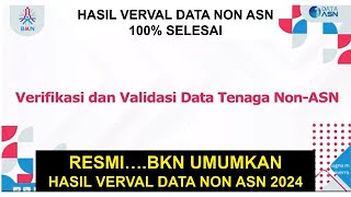 RESMI BKN MENGUMUMKAN  HASIL VERVAL PENDATAAN NON ASN 2024 UNTUK SYARAT HONORER JADI PPPK [upl. by Hugh]