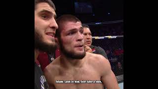 Khabib had some words for Conor inbetween rounds 🔴 nocommentary [upl. by Llenehc]