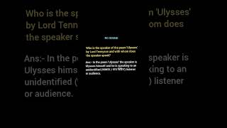 Who is the speaker of the poem Ulysses by Lord Tennyson and with whom does the speaker speak [upl. by Nosrak672]