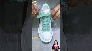 Stylish sneaker laces tying Fashion shoelaces McQueen shoelaces shorts [upl. by Einalam110]