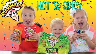 Sour and Spicy Warheads CHALLENGE  Family Fun Pack [upl. by Sesmar]