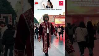 ✨Handsome Serbian Disrupts Street Fashion Trends with Kazakhstan Costume fypシ゚viral fyp kazakhs [upl. by Fonsie]