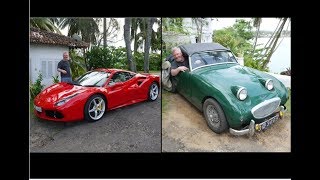 Frogeye Sprite amp Ferrari 488GTB found in Sri Lanka at old colonial Hotel the Closenberg Galle [upl. by Reniar]