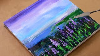 💙Easy Lavender Flower Painting  Acrylic Painting for Beginners shorts [upl. by Ahsiyk]