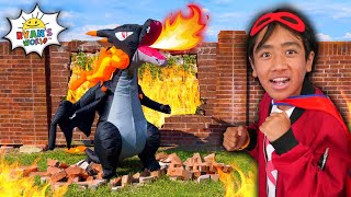 Ryan VS Fire Breathing Dragon Superhero Challenges in Medieval Times [upl. by Fortunato367]