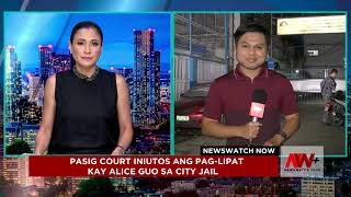 Pasig court iniutos ang paglipat kay Alice Guo sa city jail [upl. by Goldwin]