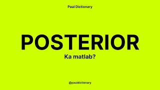 posterior Meaning in HindiUrdu  Meaning of posterior  posterior ka matlab  posterior क्या है [upl. by Lema]