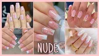 DISEÑOS DE UÑAS ACRÍLICAS CORTAS EN COLOR NUDE  UÑAS ACRÍLICAS PRIMAVERA VERANO [upl. by Barth]