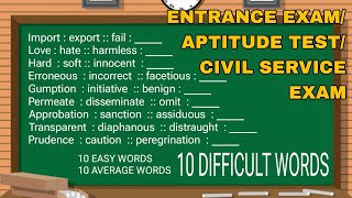 PAIRING WORDS VERBAL REASONING EXAM EASYAVERAGEDIFFICULT [upl. by Binnings]