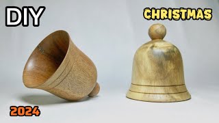 ‏ Wooden Bell ، Easy to Make  Christmas Tree Decorations Woodturning  Skills [upl. by Atiuqnahs672]