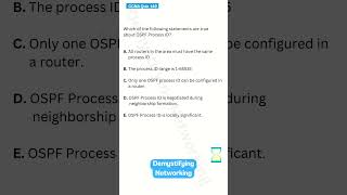 CCNA Quiz 149 OSPF Process ID demystifyingnetworking [upl. by Anemix]