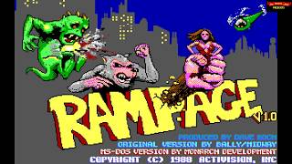 Rampage 1988  DOS Gameplay Video PC MSDOS [upl. by Nyrak]