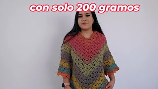 😍 ¡Increíble Capa Otoñal a Crochet Con SOLO 200 GRAMOS ¡Te encantará [upl. by Arymat]