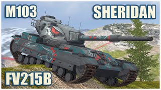 FV215b Sheridan amp M103 • WoT Blitz Gameplay [upl. by Einahpets]