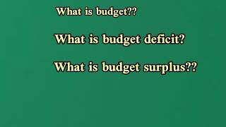 What is Budget in Economics  Budget Surplus and Budget Deficit Difference  What is budget deficit [upl. by Reiner]