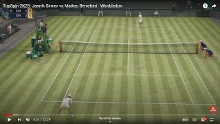 TopSpin 2K25 Jannik Sinner vs Matteo Berrettini  Wimbledon [upl. by Corabelle581]