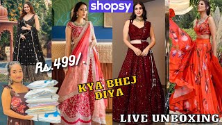 Shopsy SastaTikau Lehenga Haul🤭  Omg 😰 Har Jagah Bs Froud Hi Hota Hai 😭  All Under Rs [upl. by Occir]