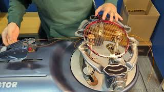 Badminton Racket Stringing  no talking top down view 4 knot [upl. by Nyrmac93]