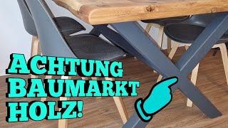 DIY Gestell für meinen Massivholz Tisch selber bauen  Achtung Baumarkt Holz [upl. by Lhok539]