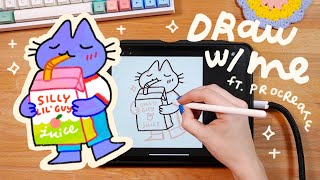 draw with me 🎨✨ how i use procreate brushes  process [upl. by Ahcsat]